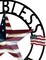 God Bless America Metal Star Hanging Welcome Signs Wall Decor Front Door Wreaths Garden Fence Patio Porch Yard Indoor Outdoor Patriotic Decorations 13''H
